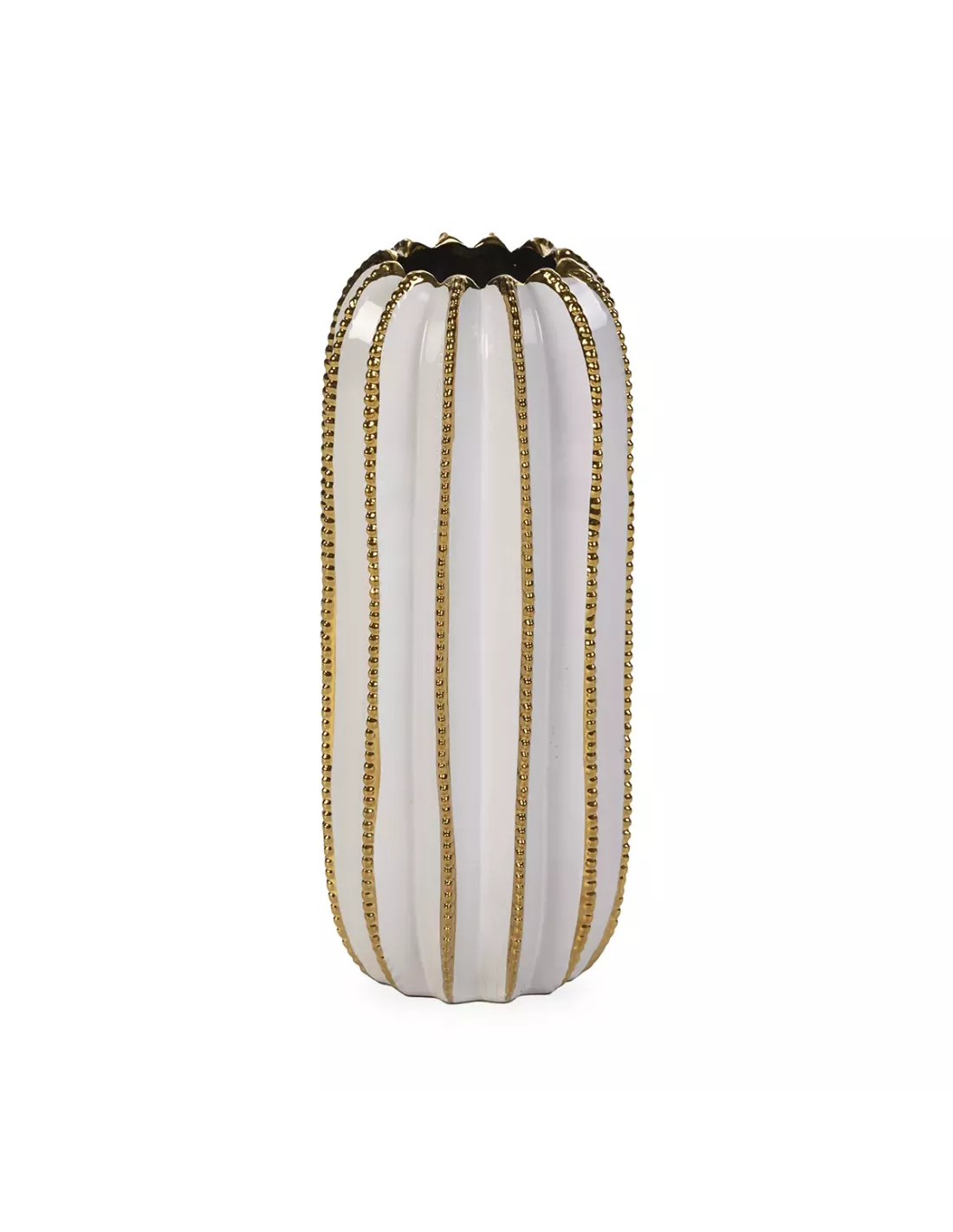 Vase blanc et doré en céramique H35 Vase Blanc Et Doré En Céramique H35 -Deco En Ligne Magasin vase blanc et dore en ceramique h35