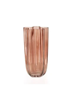 Vase Rose En Verre Gondolé H31